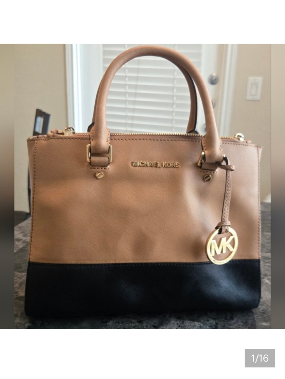 Michael Kors Tan and Black Women's Bag